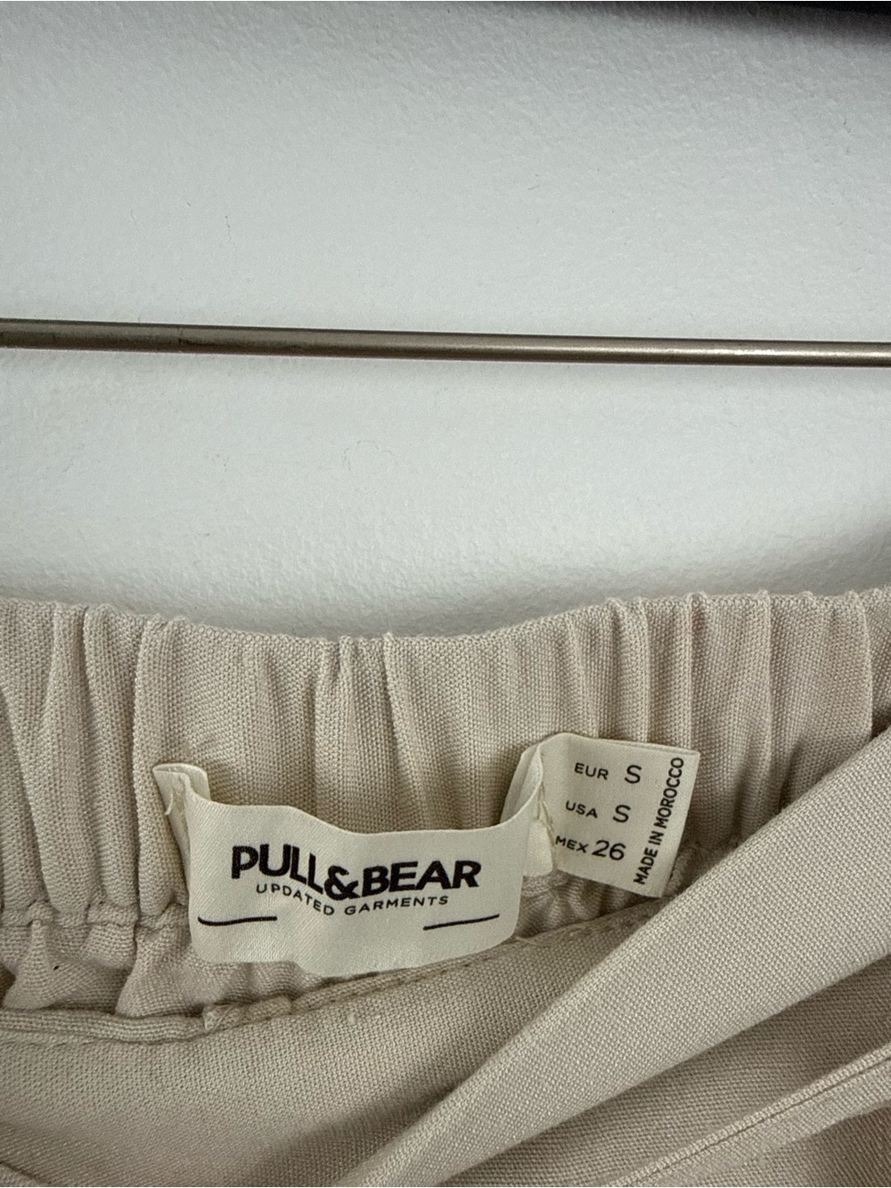 Pull&Bear Cream Wide-Leg Split Pants with Drawstring size XS - Picture 6 of 9